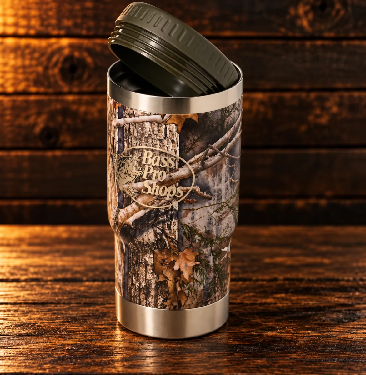 Copo Térmico 3 em 1 Bass Pro Shops com Abridor de Garrafas