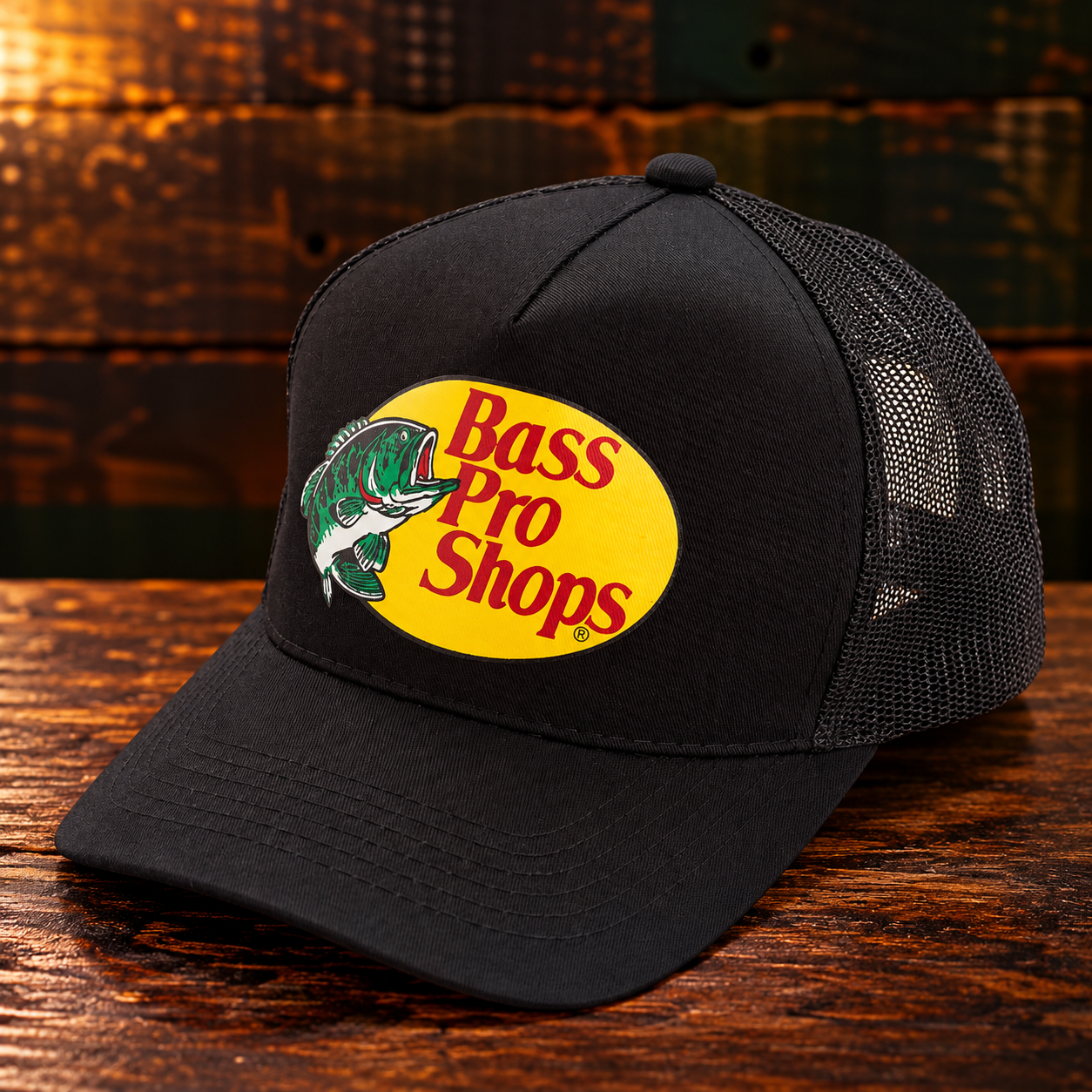 Bone Bass Pro Shops Mesh Trucker Cap - Black