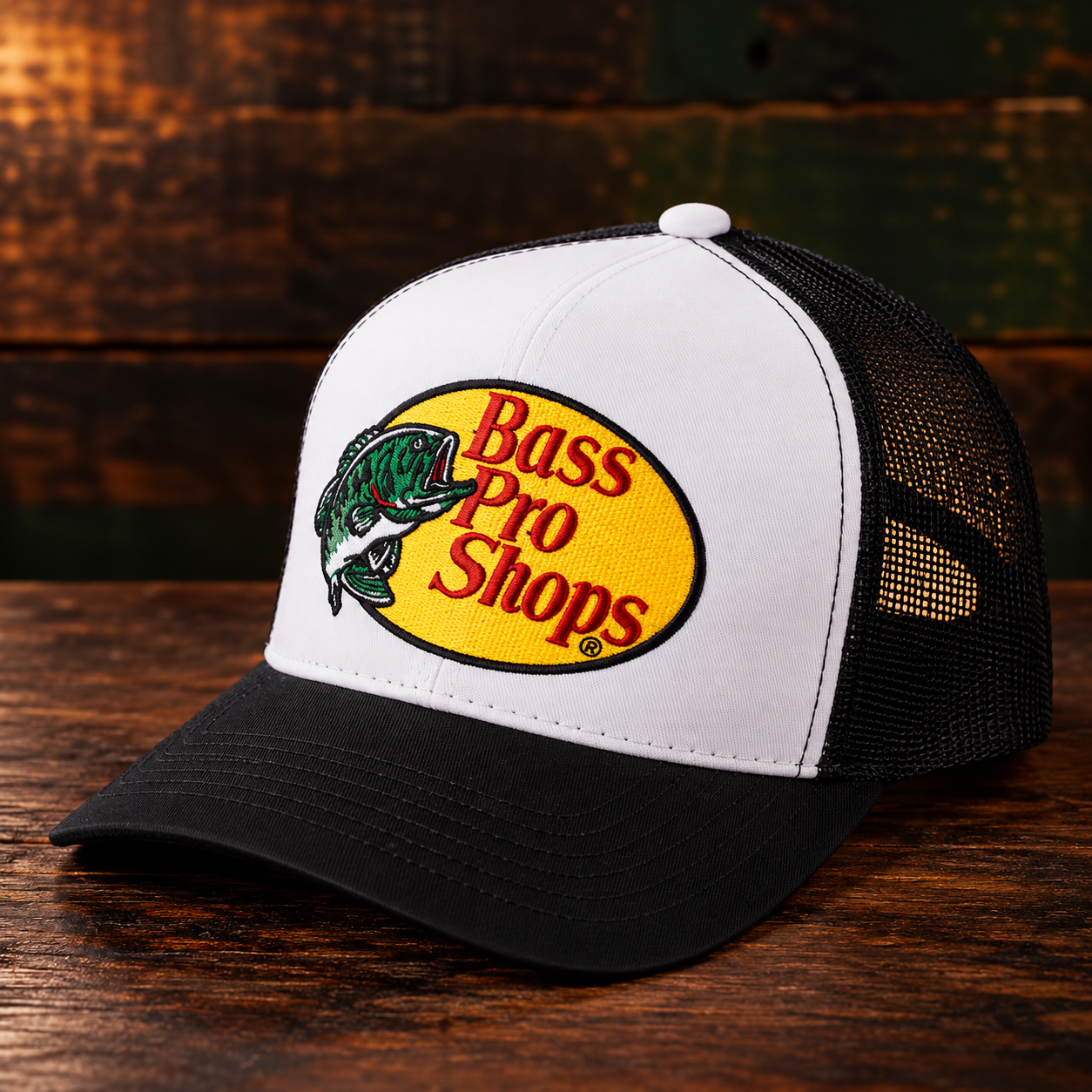 Boné Bass Pro Shops Embroidered Logo Mesh Cap Black