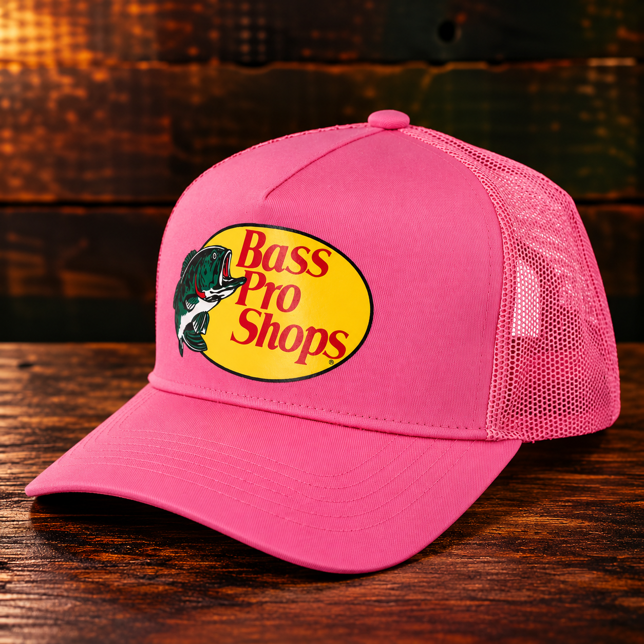 Bone Bass Pro Shops Mesh Trucker Cap - Pink