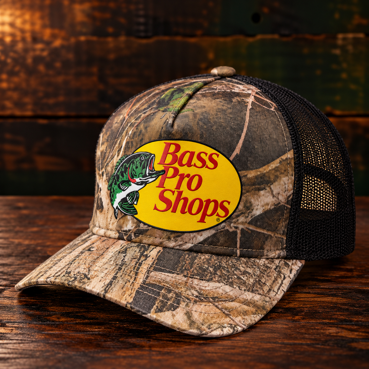 Bone Bass Pro Shops Printed Mesh Trucker Cap TrueTimber Kanati